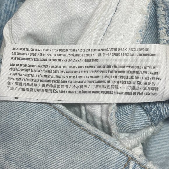 Abercrombie & Fitch Soft Blue Denim Jean Jacket Moto Elastic Waist - Picture 14 of 16